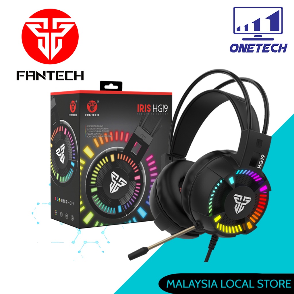 FANTECH IRIS HG19 STEREO GAMING HEADSET ( Dual 3.5mm PC Cable + USB ...