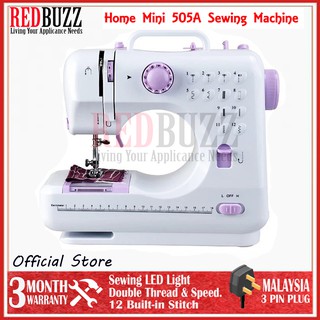 REDBUZZ Sewing Machine FHSM 505A Pro Upgraded 12 Sewing Portable Mini Sewing Machine Mesin Jahit 505
