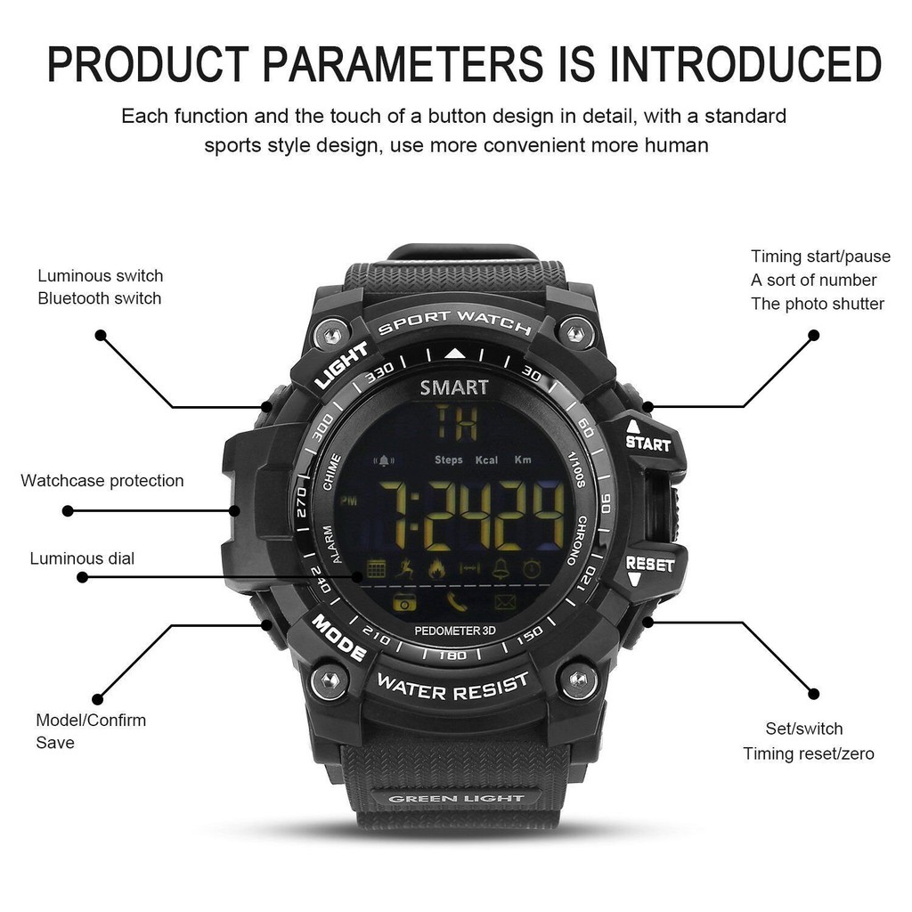 military style bluetooth 4.0 smartwatch