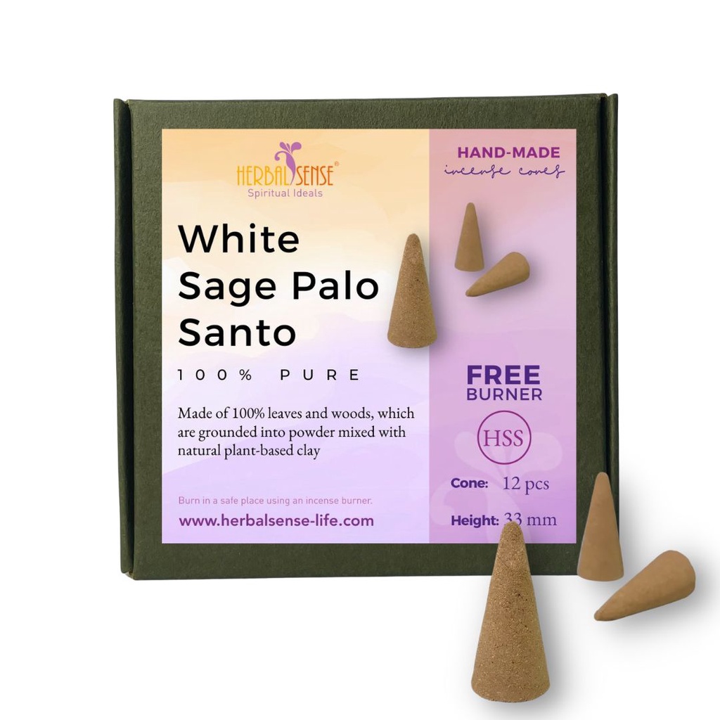 HSS White Sage Palo Santo Incense Cones 100 Pure Cleanse Negative Energy Attract Good Energy