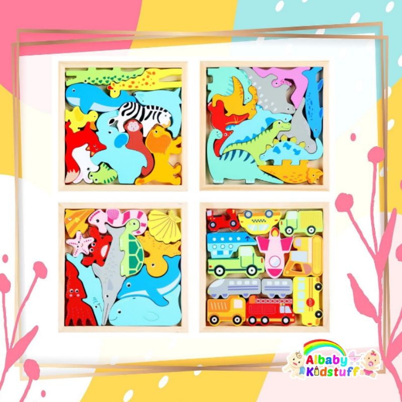 3D Wooden Puzzle Educational Toys, Children's Puzzles, Wooden Puzzles