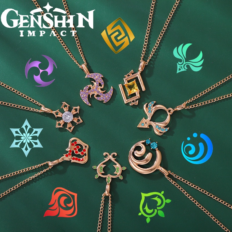 Game Peripheral "Genshin" Necklace Gifts for Friends Jewelry Collectibles 7 Elements