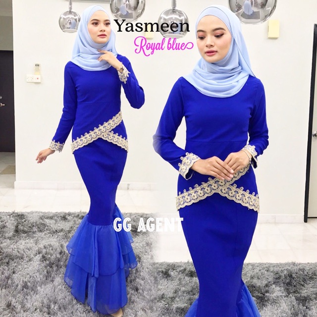 royal blue baju kurung 2018