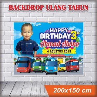 tayo the little bus party backdrop birthday poster shopee malaysia tayo the little bus party backdrop