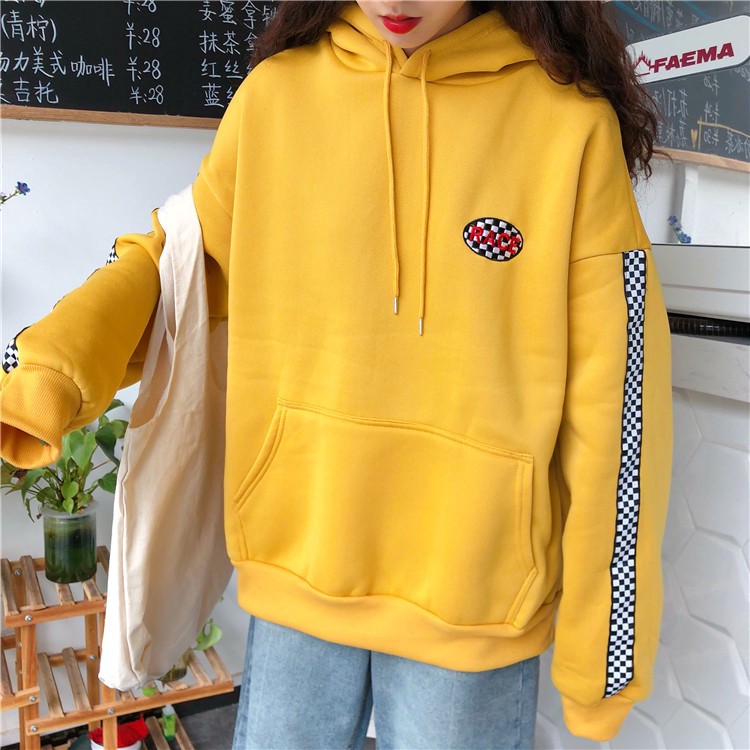 yellow oversized hoodie women's