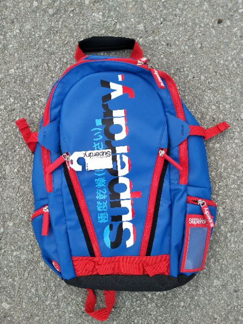 blue superdry backpack