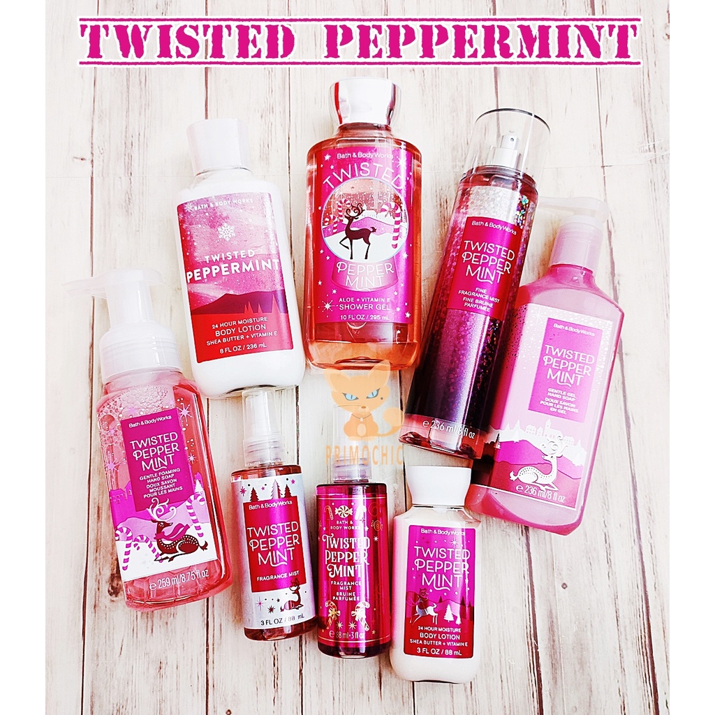 Twisted Peppermint Bath and Body Works Fragrance Mist Shower Gel Body