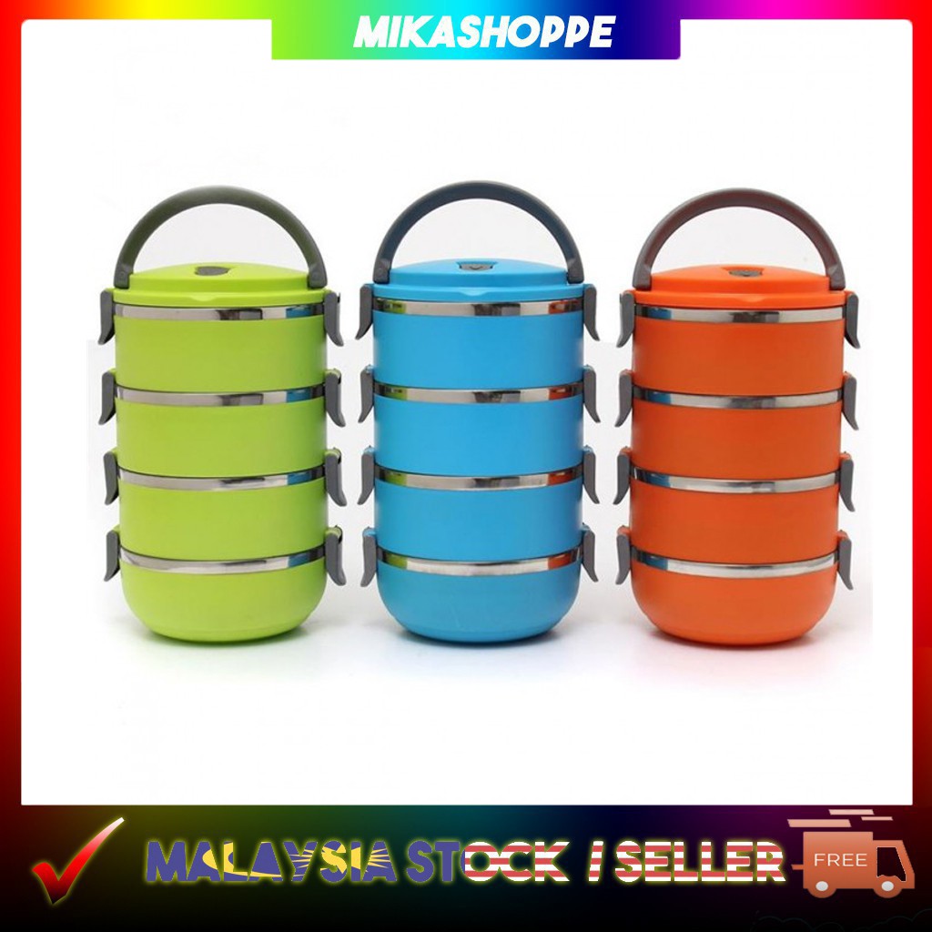 1/2/3/4 Tier Stainless Steel Thermal Insulation Lunch Box Mangkuk