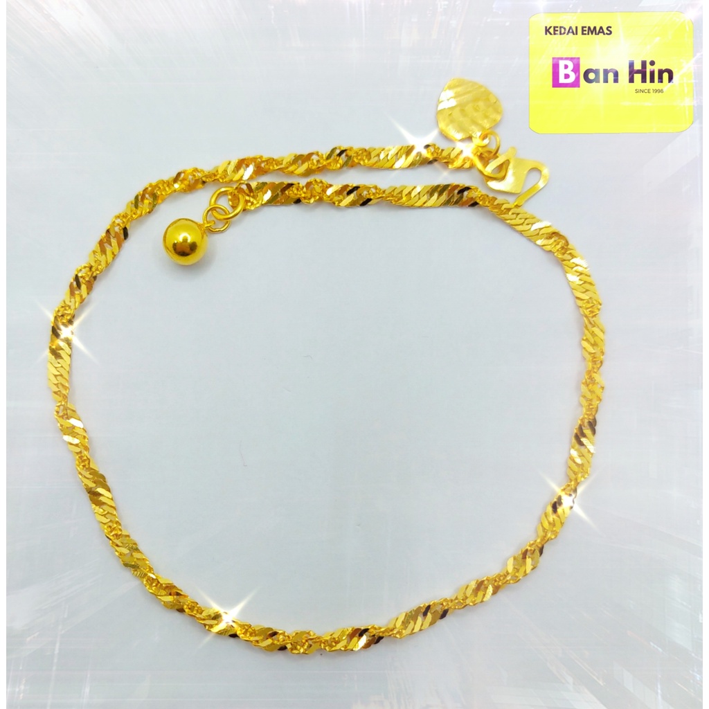 916 GOLD DISCO ANKLES/RANTAI KAKI GILEH PADU EMAS 916-10L6U10