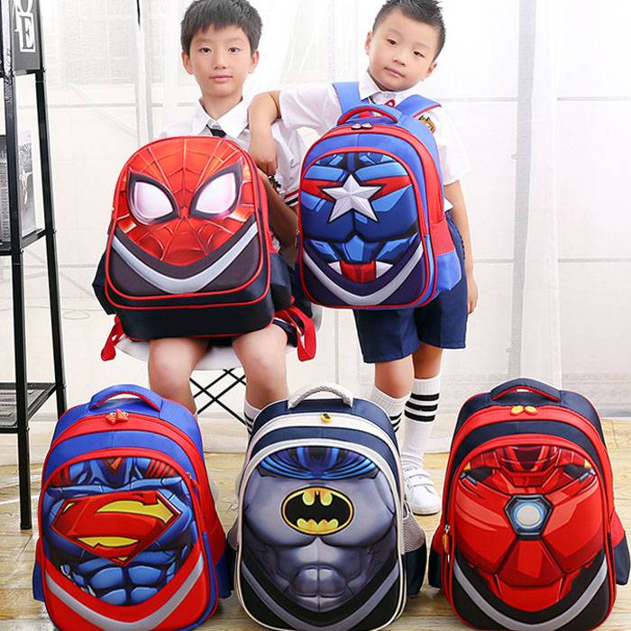 Primary School Students Spine Protection Super Hero Backpack School Bag ...