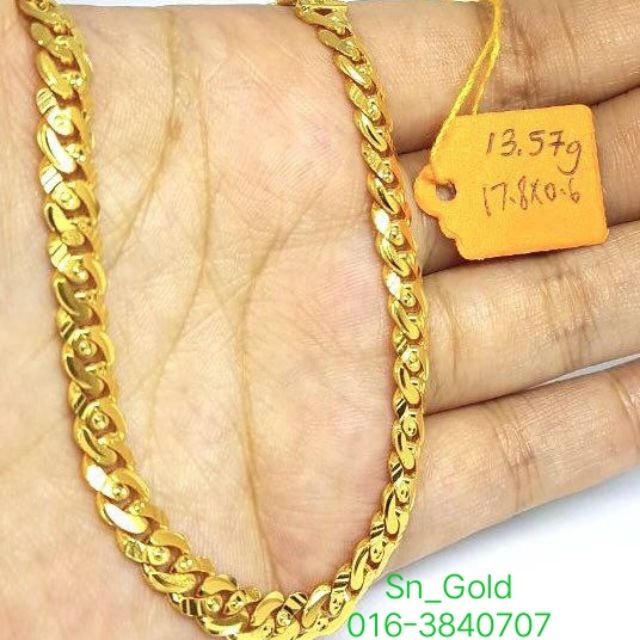 Corat Coret Nusha Rantai Tangan Emas 916 Puteri Padu