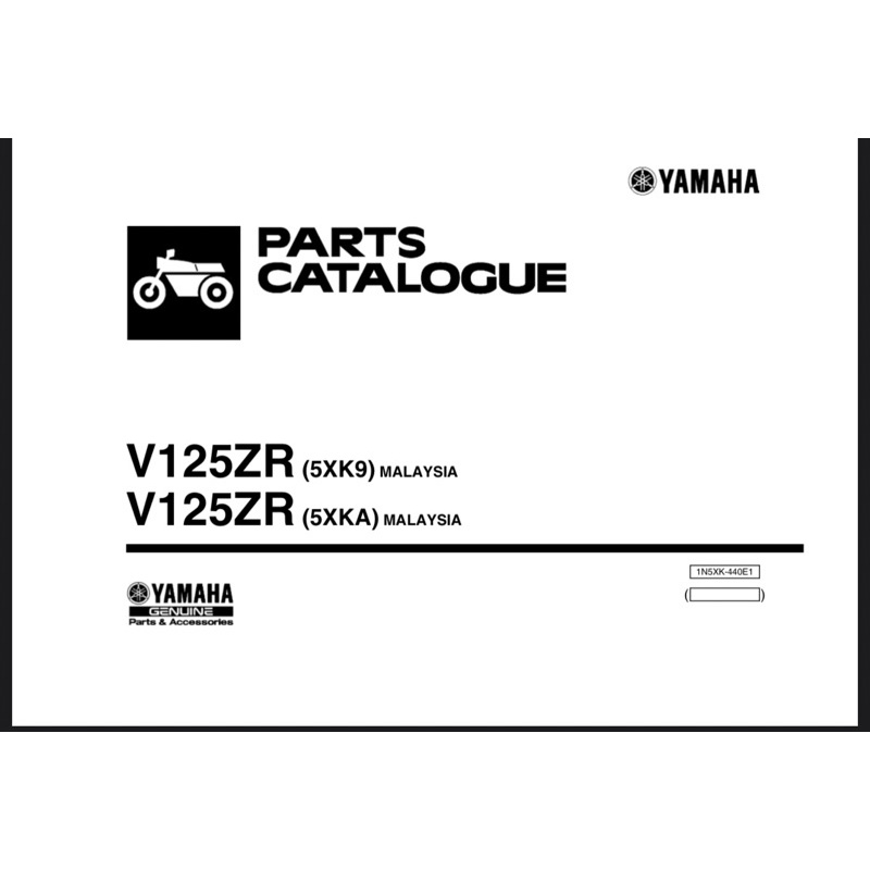 Catalogue / buku manual Y125zr yamaha 125z 5BU V125zr (MALAYSIA