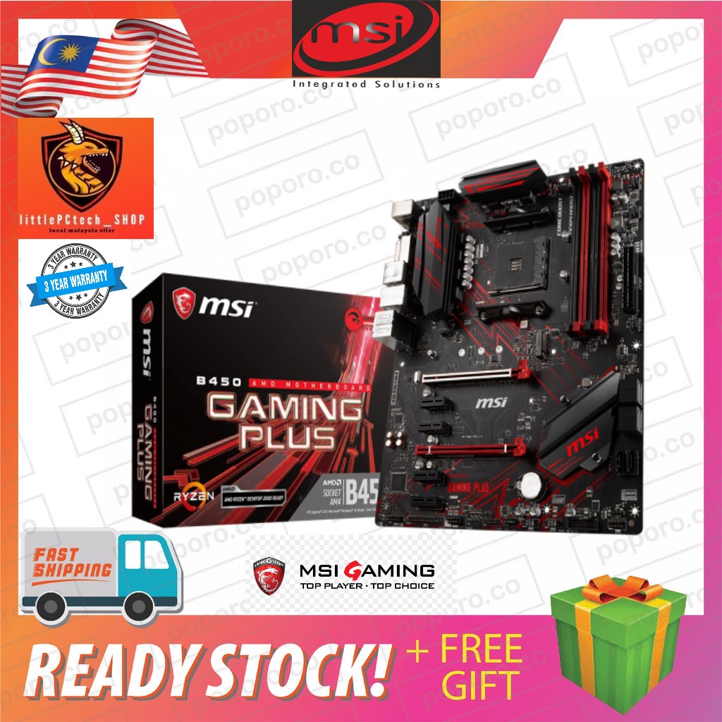 Msi B450 GAMING PLUS Original Motherboard Socket AM4 | Shopee Malaysia