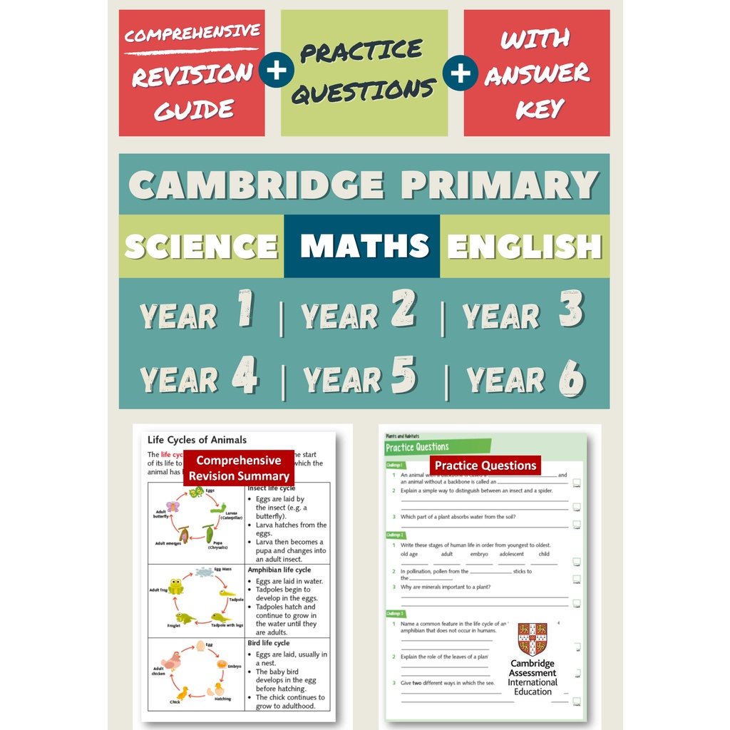 4 ks1 ks2 primary checkpoint science maths english revision guide practice questions checkpoint exam year 1 6 shopee malaysia