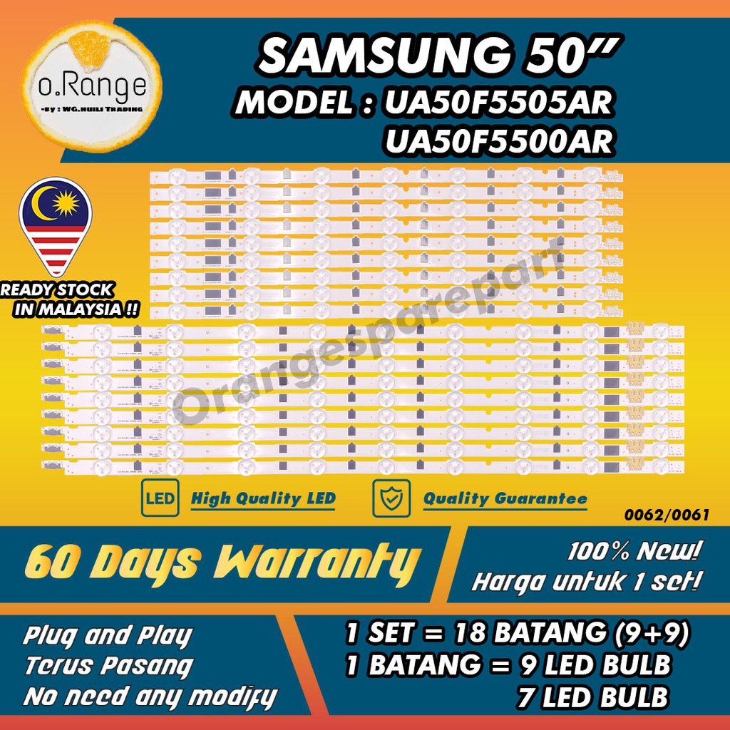 UA50F5505AR / UA50F5500AR SAMSUNG 50" LED TV BACKLIGHT(LAMPU TV) SAMSUNG 50 INCH LED TV 50F5505AR 50F5500AR