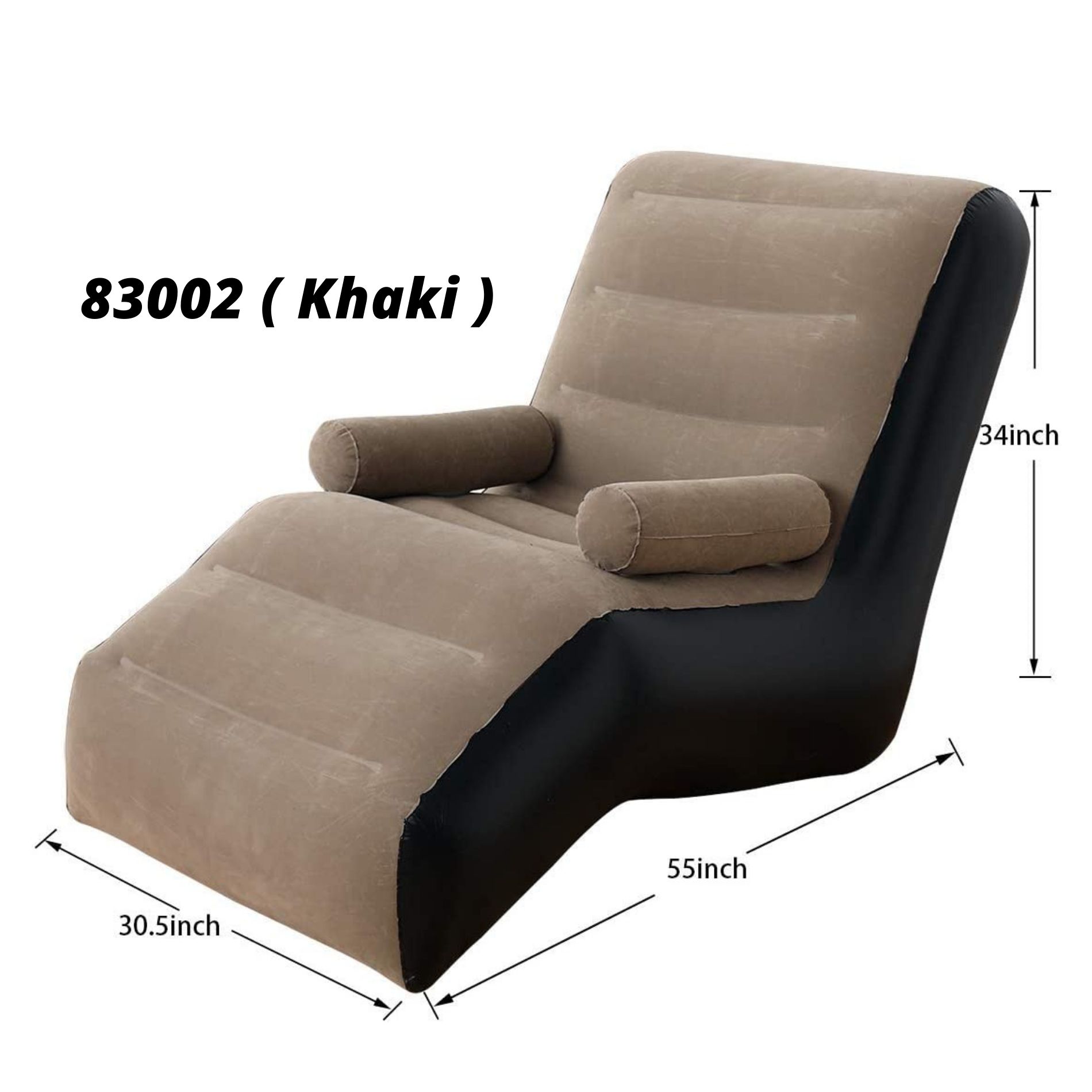 83001 Pink / 83002 Khaki Inflatable Air Sofa Leisure Seat Bedroom Living Room Flocked Lounge Free Air Pump
