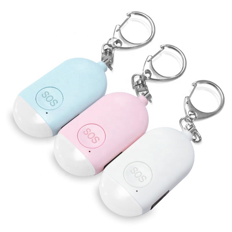 Personal Alarm Siren Song 130dB Self Defense Alarm Keychain Emergency LED Flashlight USB Rechargerable Women Kid Elderly