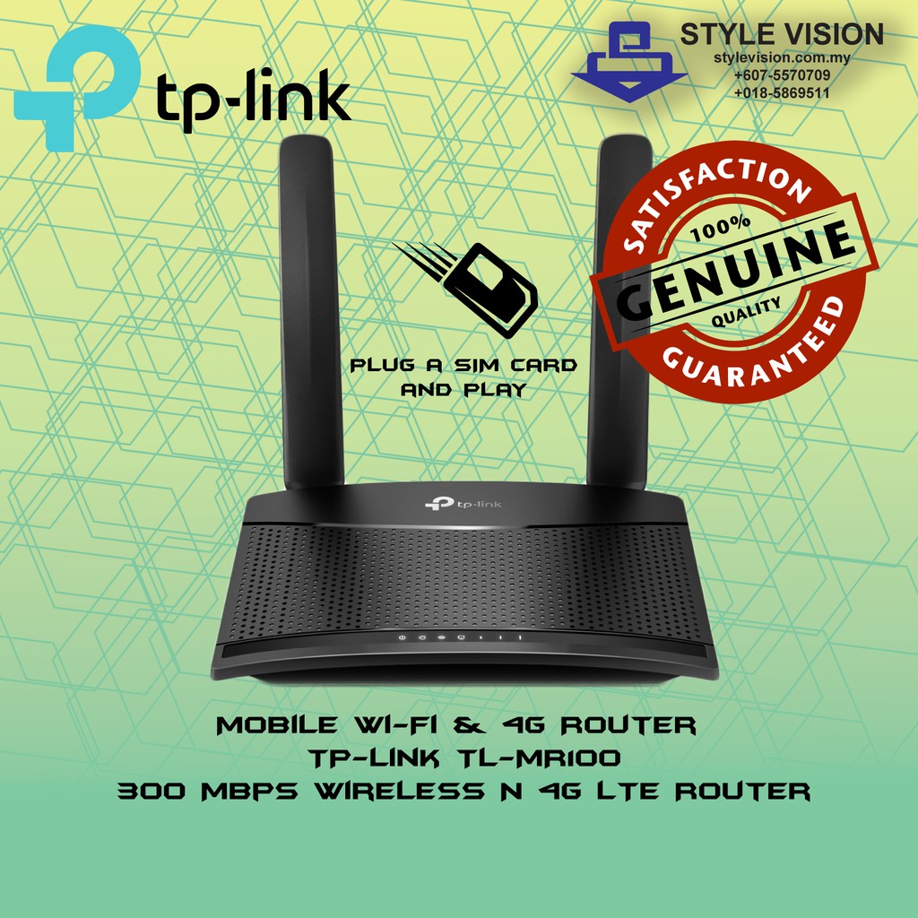 Tp Link Tl Mr100 Wireless 4g Lte Wifi Sim Router 300mbps Support Digi Maxis Celcom Yes Umobile Shopee Malaysia