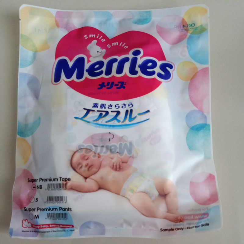 Merries Super Premium Tape Baby Diapers Newborn SAMPLE pack 10 packs (1