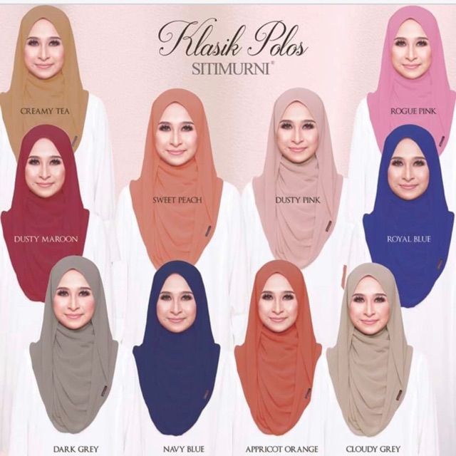 Tudung Siti Murni Klasik Polos Shopee Malaysia