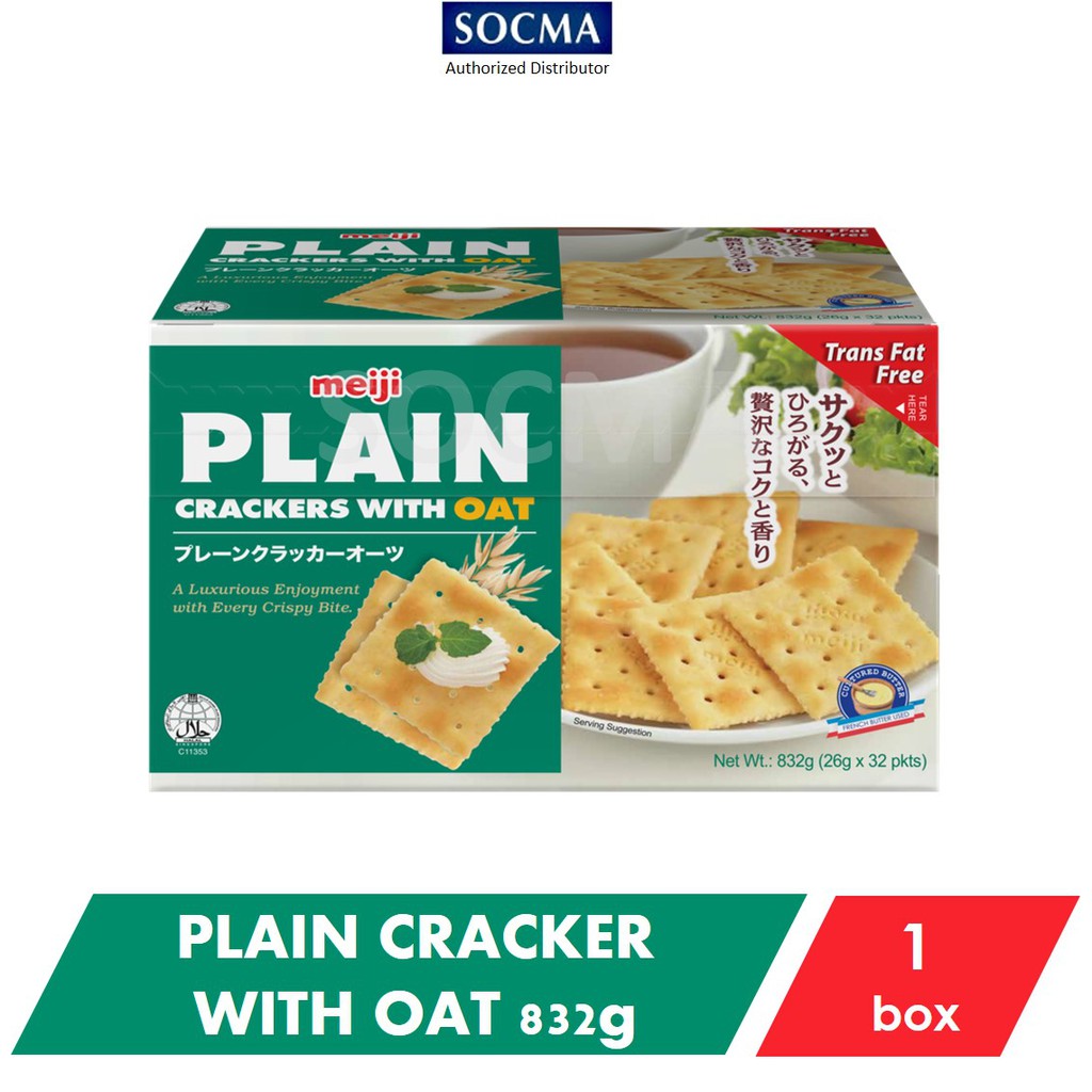 Meiji Plain Cracker with Oats (26g x 32) [1] Shopee Malaysia