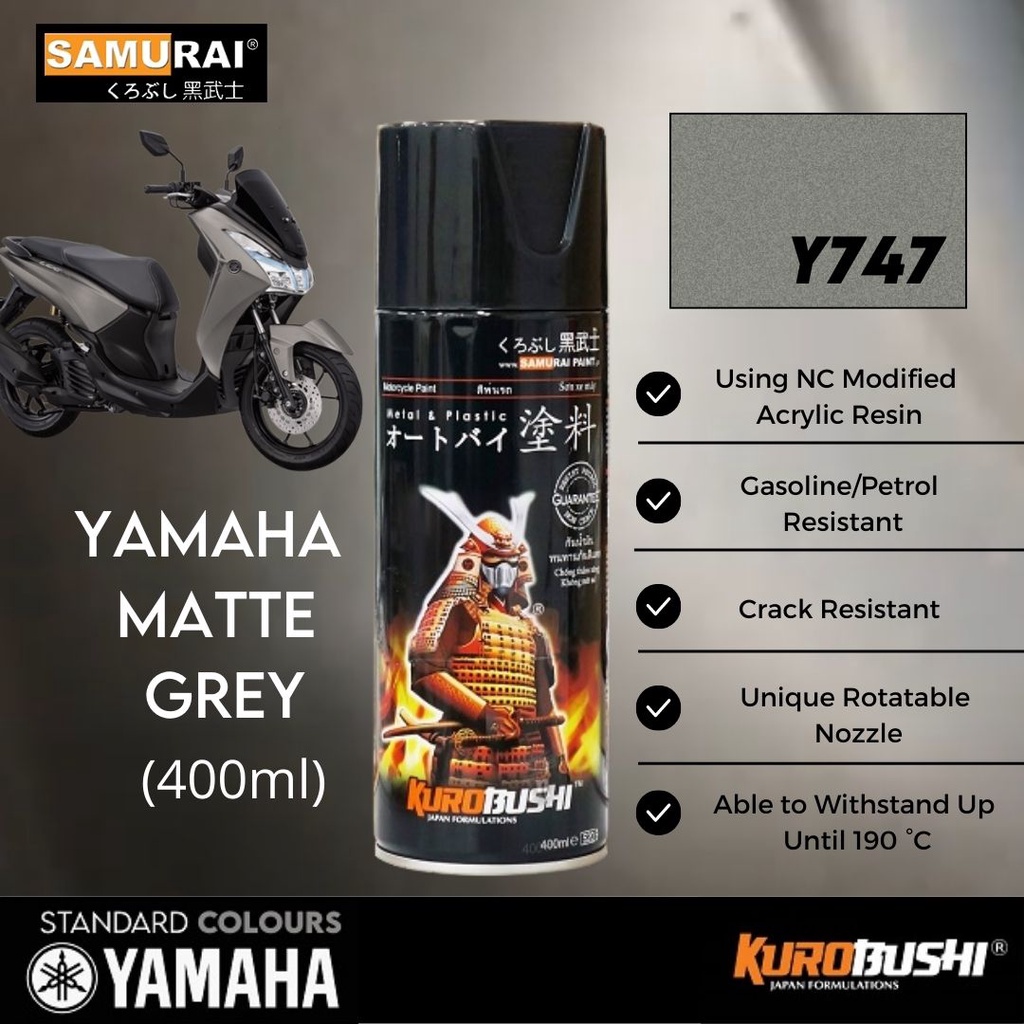 Samurai Spray Paint Yamaha Y747 Yamaha Matte Grey Aerosol Cat Motor