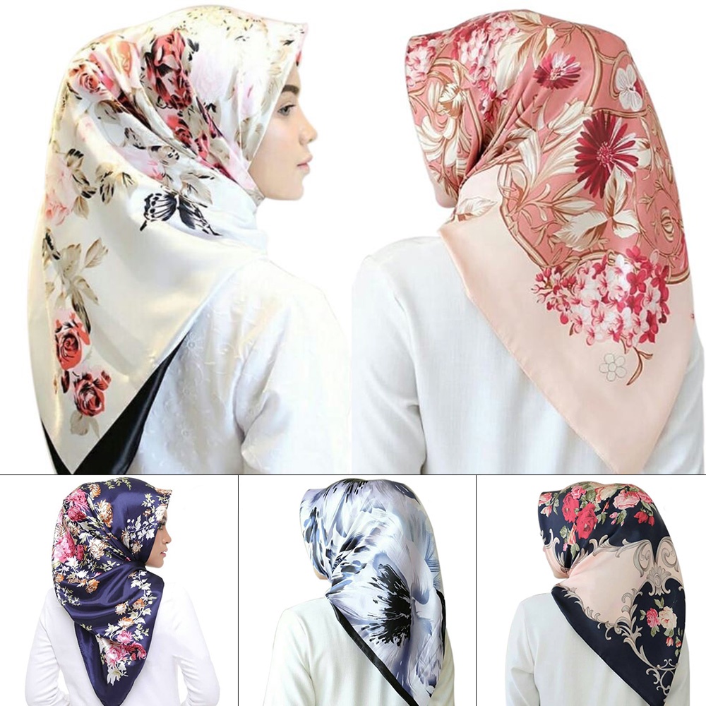 Tudung Satin Silk Corak Scarf Pattern Tudung Bawal Bidang 43 Printed ...