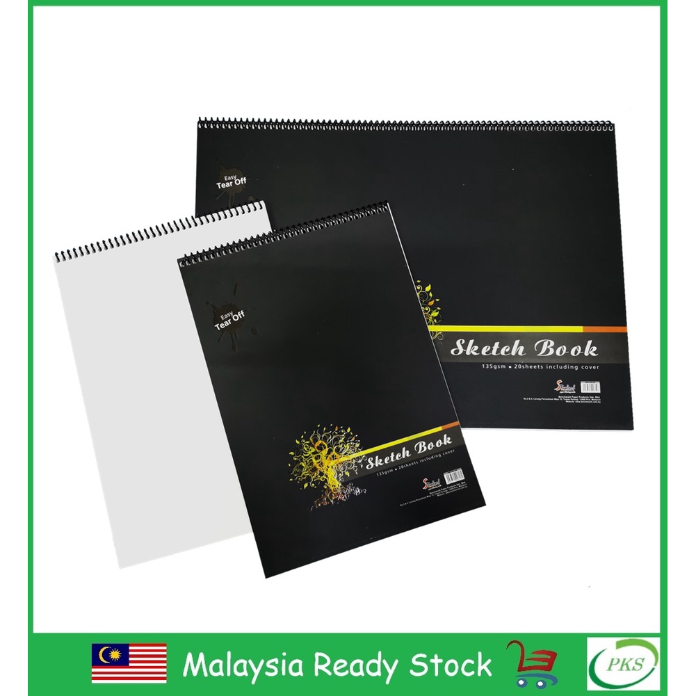 A4/A3 Drawing Block 135gsm 20 Sheets Drawing Pad Spiral Binding Drawing