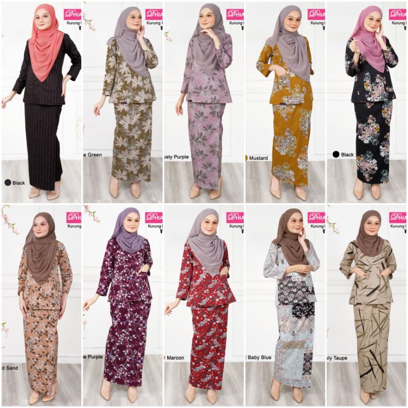 Baju Kurung Kedah Cik Siti Dhia Cotton VE 181-200 | Shopee Malaysia
