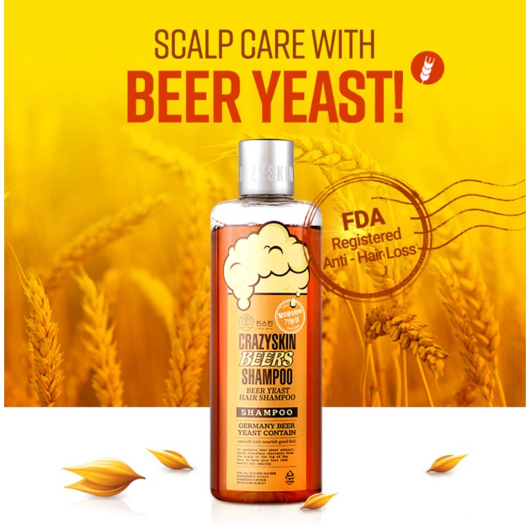 Crazy Skin Beer Yeast Anti Hair Loss Shampoo 300g [sunflower1968] crazyskin  | Shopee Malaysia