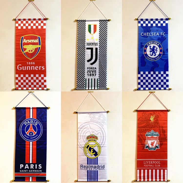 Paris Saint Germain Liverpool Chelsea Real Madrid football team flag theme hanging flag bar decorative flag