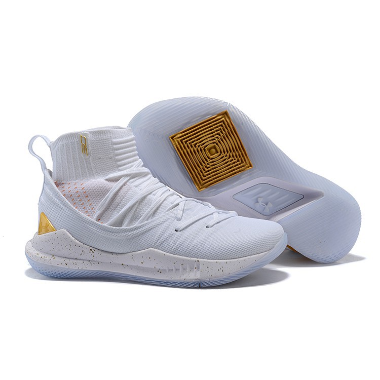 High Tops White Gold Basketball Shoes 