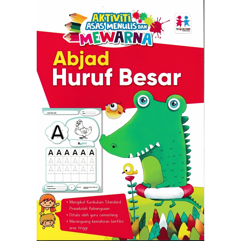 Early Learner Aktiviti Asas Menulis Dan Mewarna Abjad Huruf Besar Shopee Malaysia