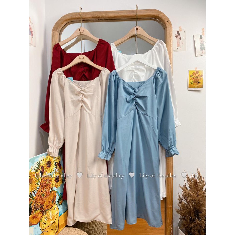Long-sleeved bustier dress (please choose color)