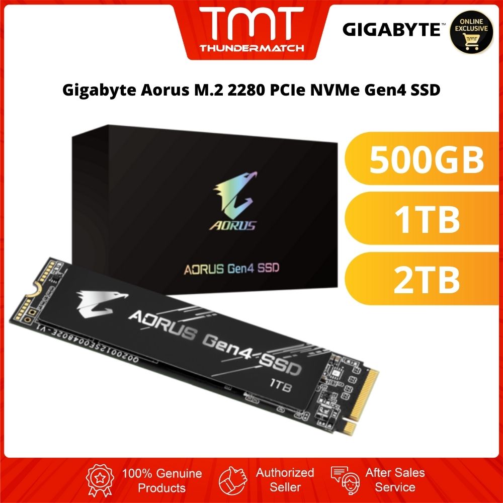 TMT Gigabyte Aorus M.2 2280 PCIe NVMe Gen4 SSD 500GB /1TB /2TB R