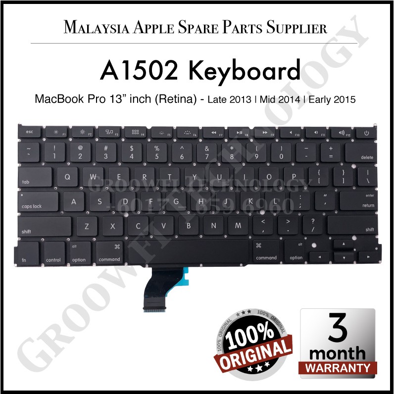 New Original Apple Macbook Pro Retina 13 Inch A1502 13 14 15 Us Keyboard Replacement Shopee Malaysia