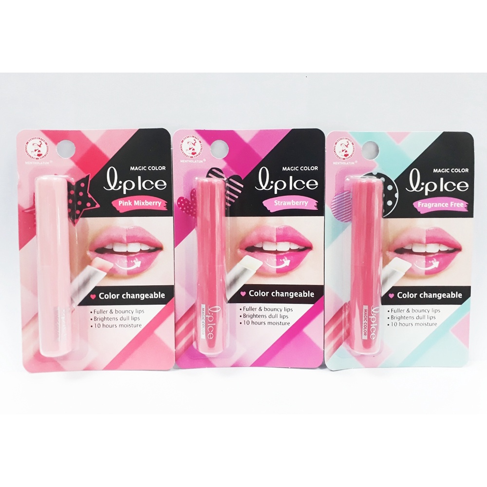 LIPICE MAGIC COLOR ( STRAWBERRY / FRAGRANCE FREE(ROSE PINK) / PINK ...