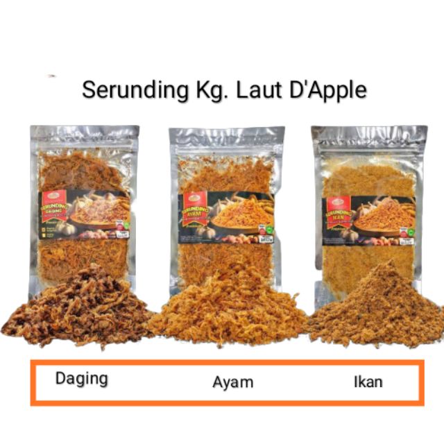 Serunding Daging, Ayam, Ikan Premium Kg Laut (100g ...