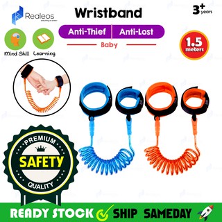 Realeos 1.5m Infant Baby Kids Anti Lost Baby Safety Harness Wrist Band Protection Strap Shopping - R622