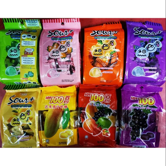 Hot selling lot 100 Sour & fruit gummmy 100gm Shopee Malaysia