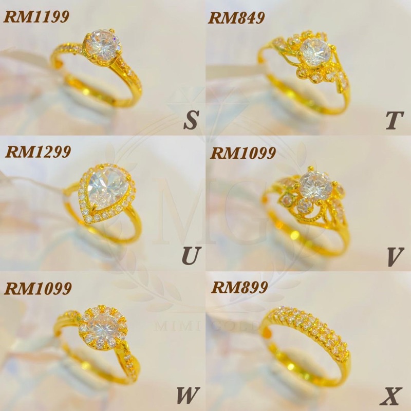 Buy Cincin Batu Permata Emas 916 Tunang Nikah Seetracker Malaysia