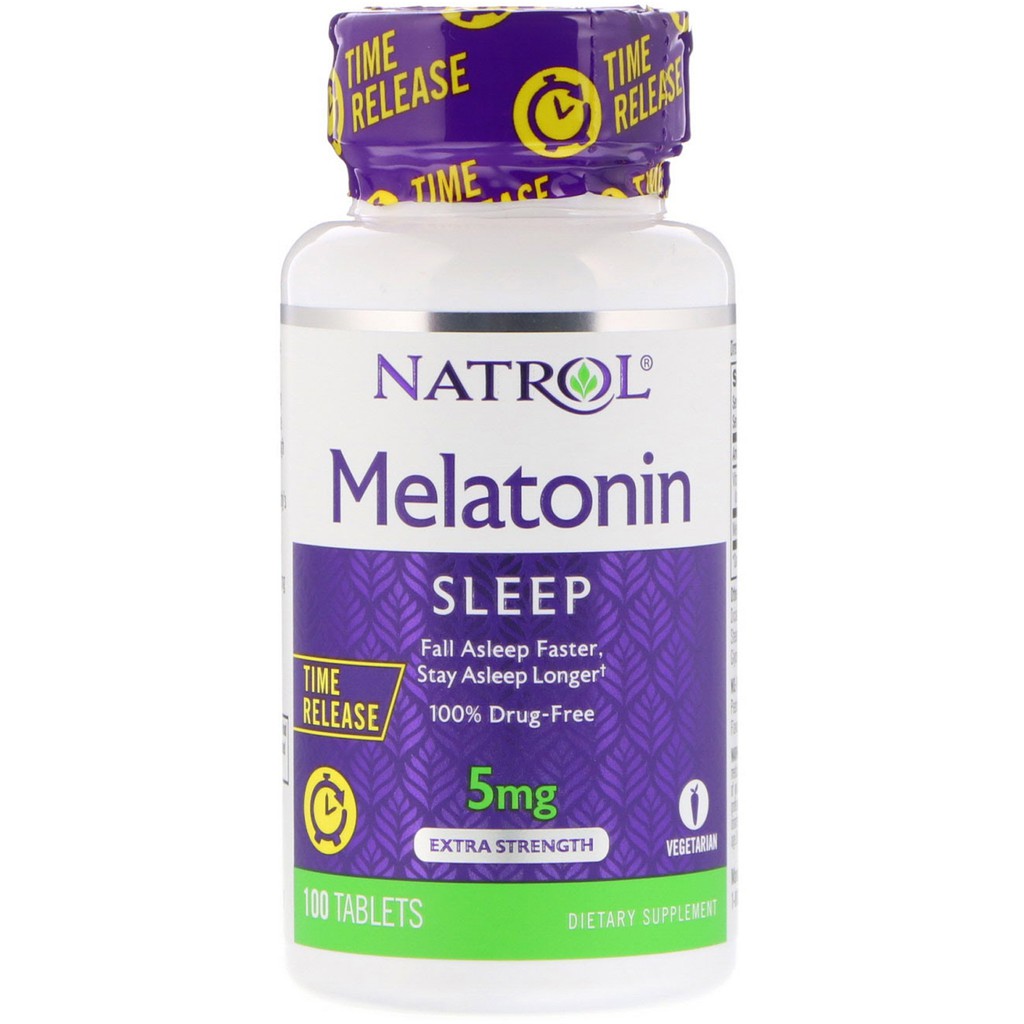 Natrol, Melatonin 5 mg Time Release, Extra Strength, 100 