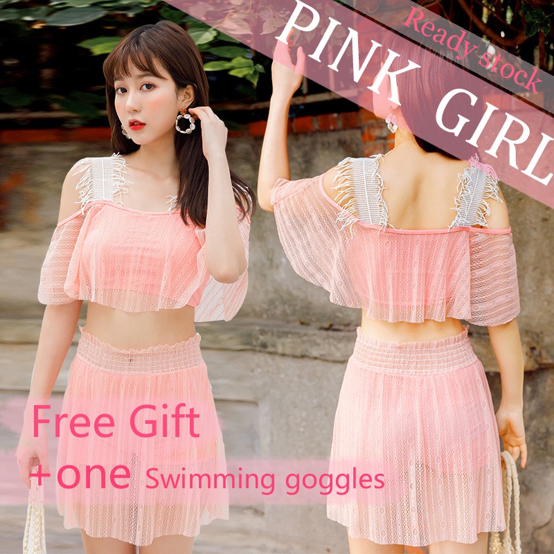 womens pink swim skirt