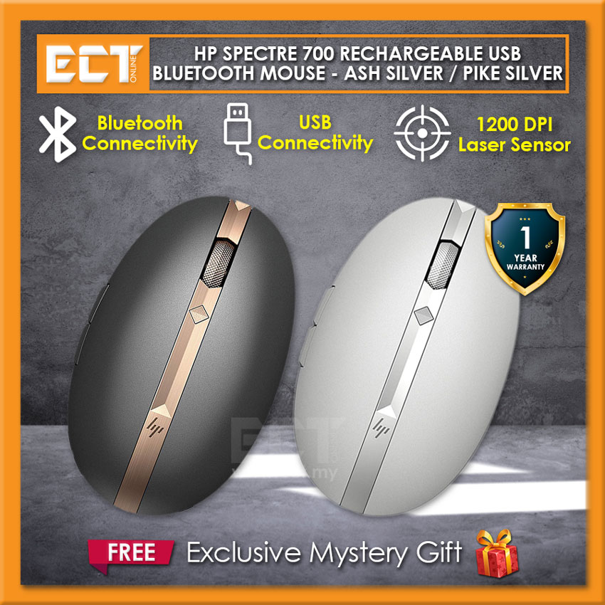 HP Spectre 700 Rechargeable USB Wireless Bluetooth Mouse - Ash Silver ...