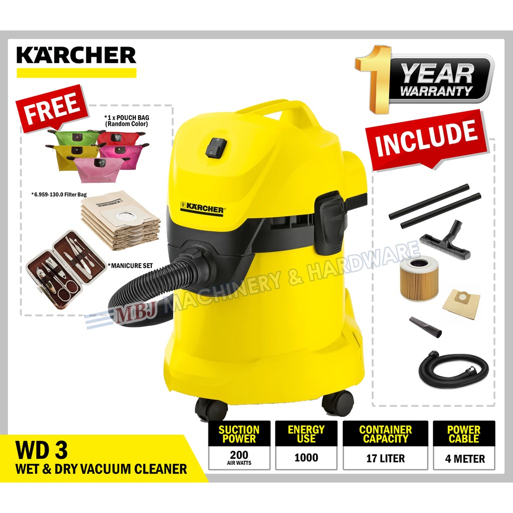KARCHER WD3 MULTI PURPOSE CLEANER / WET & DRY VACUUM Shopee Malaysia