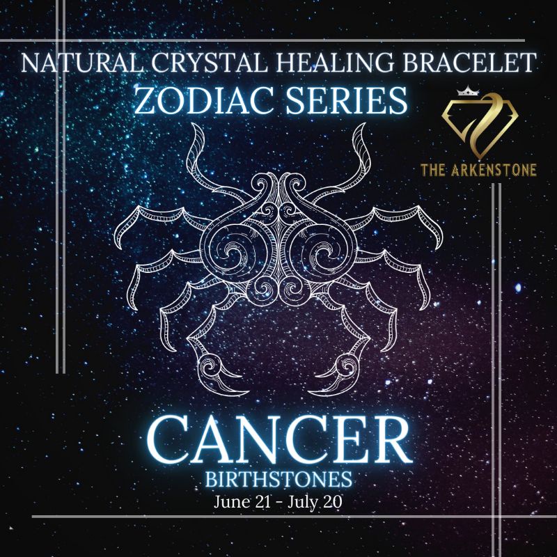 Natural Crystal Healing Bracelet Zodiac Series - Cancer