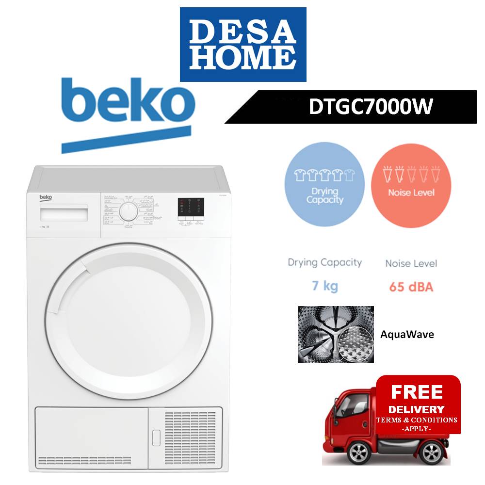 [FREE DELIVERY WITHIN KL] BEKO DTGC7000W 7KG CONDENSER TUMBLE DRYER