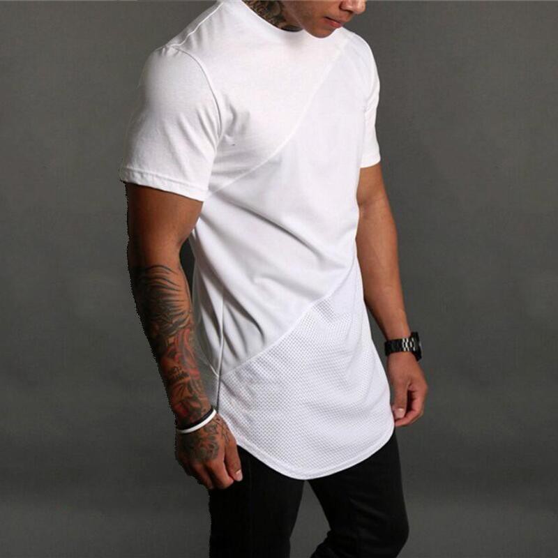 Bodybuilding Men Gyms Clothing Fitness Mens Solid Top Tshirt Tees