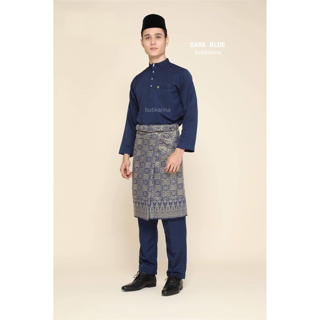 Baju melayu biru gelap