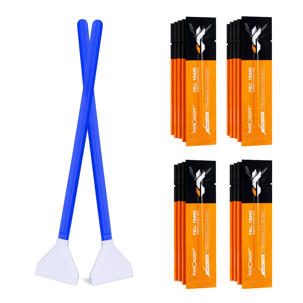 K&F Concept 1/2/10pcs 16mm APS-C and 24mm Full Frame Sensor CCD/CMOS Individually Vacuum Cleaning Swab Brush & 20ml cleaning liquid for SLR Digital Camera